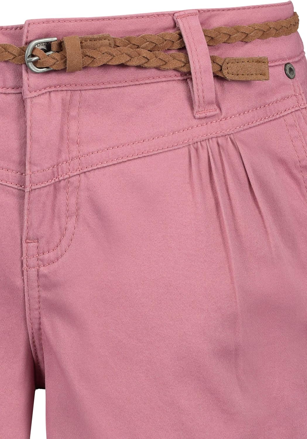 Sublevel Damen Kurze Hose Stretch-Shorts mit Flecht-Gürtel L Dark-rose, L Dark-rose