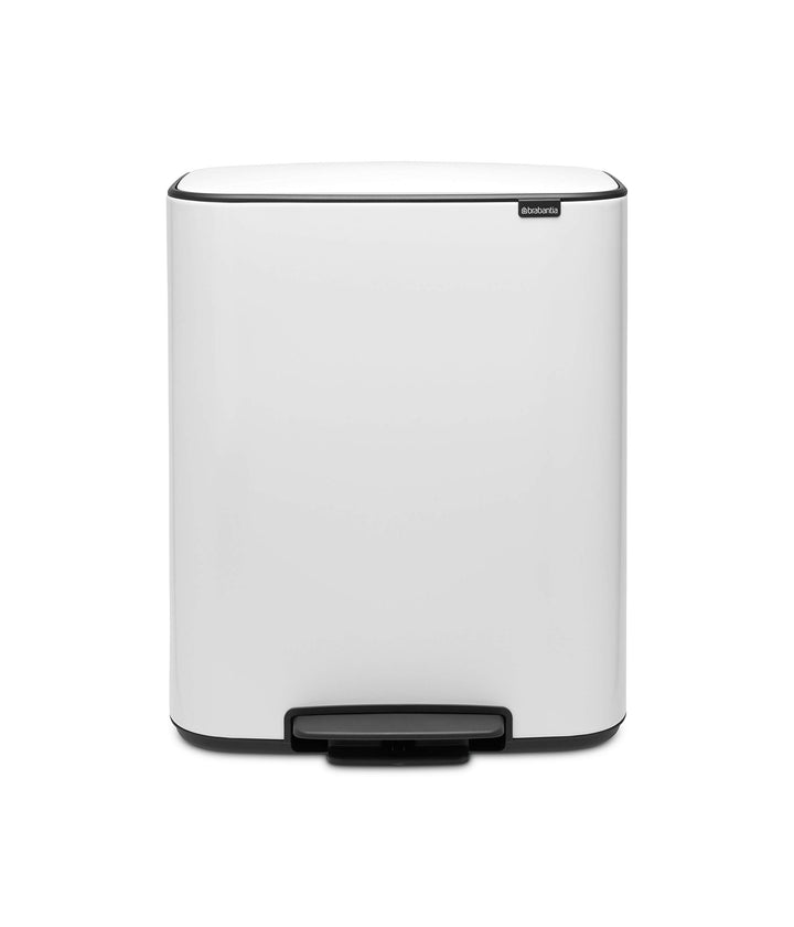Brabantia 211447 Treteimer Bo, 2 x 30L, Weiss 2 Inneneimer (2 x 30L) White, 2 Inneneimer (2 x 30L) W