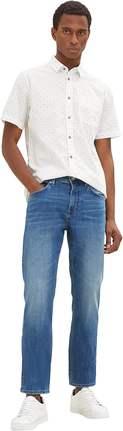 TOM TAILOR Herren Josh Regular Slim Jeans mit Coolmax®-Funktion 29W / 32L 10119 - Used Mid Stone Blu