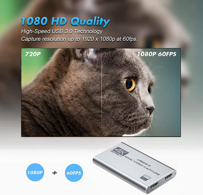 Rybozen Game Capture Karte USB 3.0 Video Capture Card HD 1080P HDMI Videoaufnahme mit Live- Übertrag