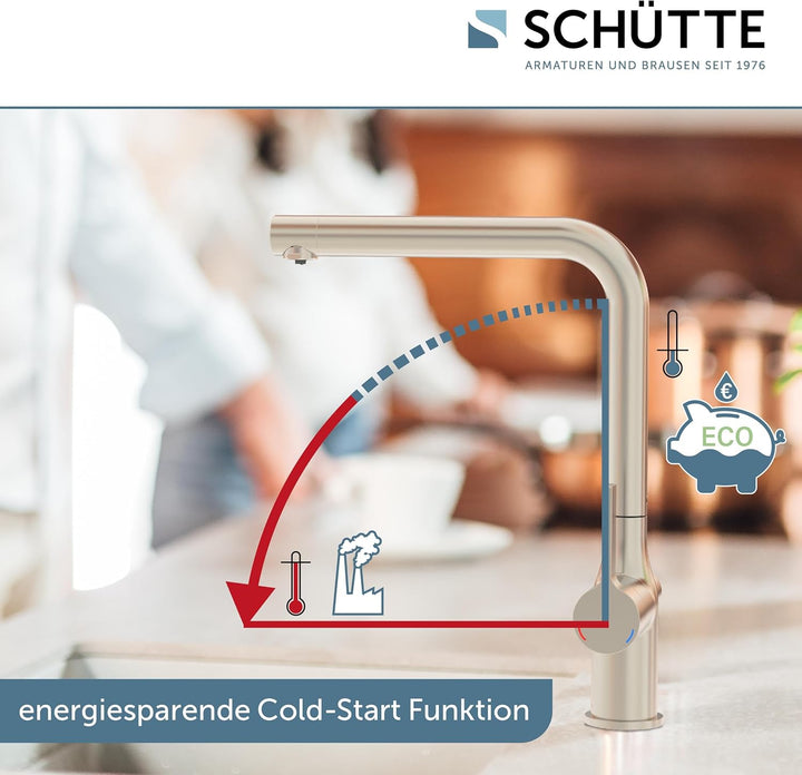 SCHÜTTE 99805 AQUASTAR PRO Trinkwasser-Spültischarmatur mit Filtersystem, 3 Wege Küchenarmatur, Küch