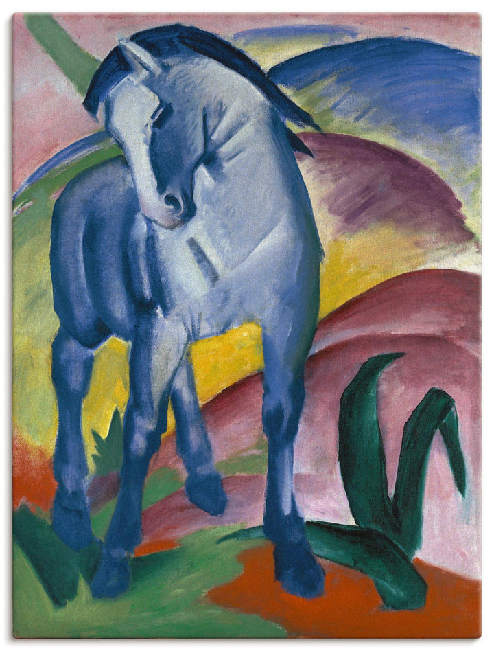 ARTland Leinwandbild Wandbild Bild auf Leinwand 45x60 cm Wanddeko Landschaften Berge Tiere Blaues Pf