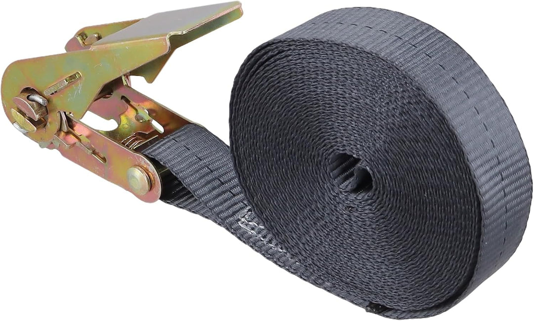 6 Stück 6m Spanngurte mit Ratsche Schwarz, 25mm breite Zurrgurte Ratschengurt, Befestigungsgurt mit