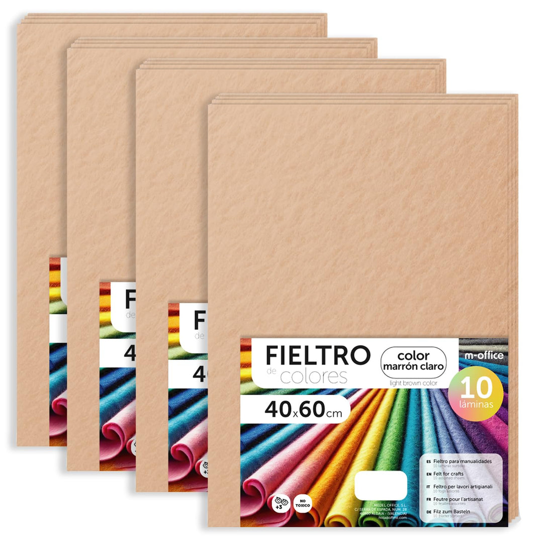 m-office Bastelfilz für DIY-Projekte, Filzplatten in bunten Farben, Weich und Flexibel, Material für