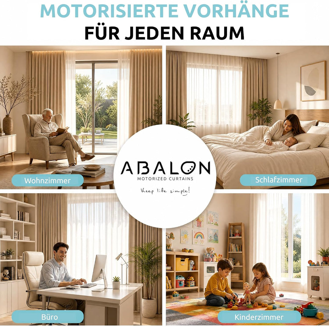 ABALON Elektrische Gardinenschiene, WLAN-Motor, kompatibel mit Alexa, Google Home und der Tuya Smart