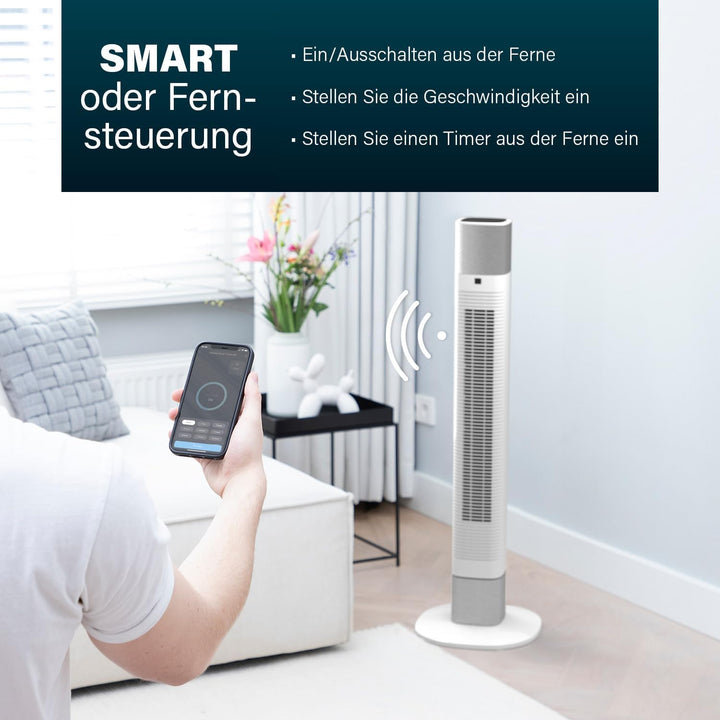 Princess Geräuscharmer Turmventilator - Höhe 103 cm - 3 Modi & 3 Geschwindigkeiten - Oszillation - S