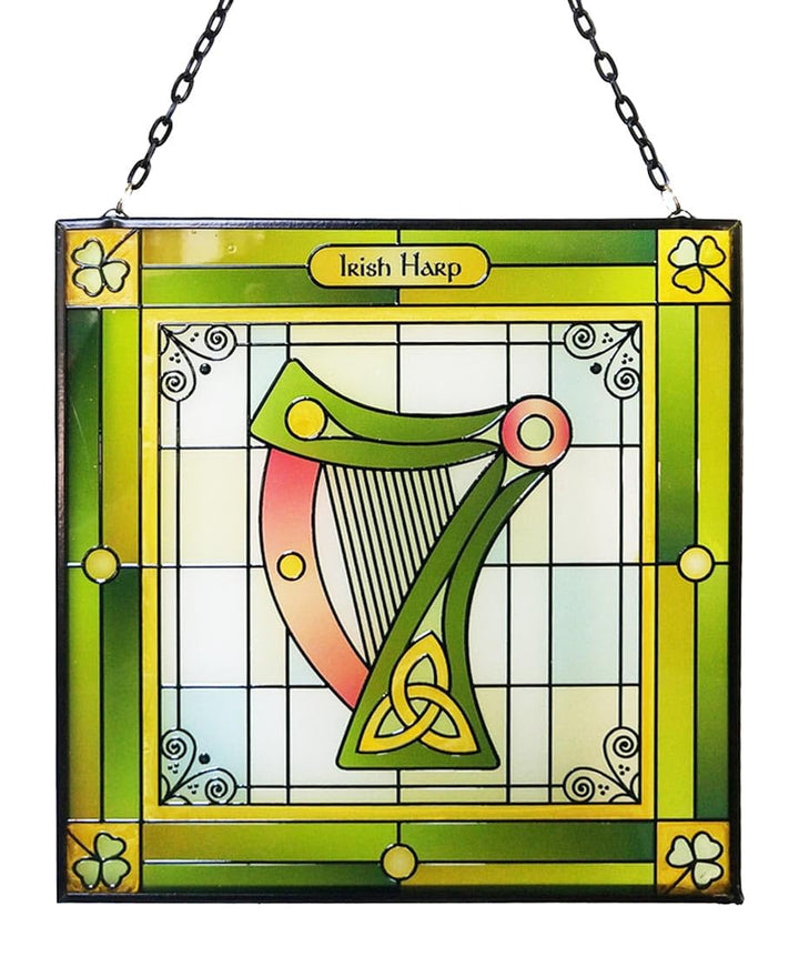 Royal Tara Sonnenfänger aus Buntglas Paneel Hausdekoration (Irische Harfe), Irische Harfe