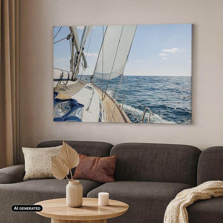 ARTTOR Bilder auf Leinwand Meer Kreuzfahrt Segel Leinwandbild 70x50cm Wandbilder Dekoration Wohnzimm