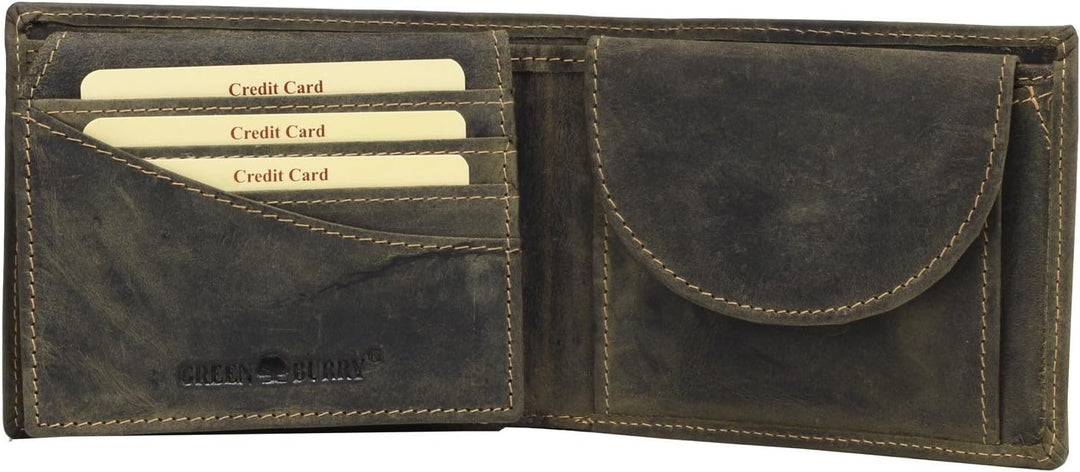 Greenburry Vintage Herrenbörse grün, 1705-Wild Boar-30 Olive, Olive