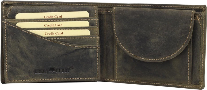 Greenburry Vintage Herrenbörse grün, 1705-Wild Boar-30 Olive, Olive