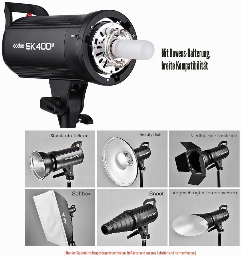 GODOX SK400II 400Ws Studio-Blitzlicht Eingebautes 2.4G Wireless X-System GN65 5600K mit 150W Modelli