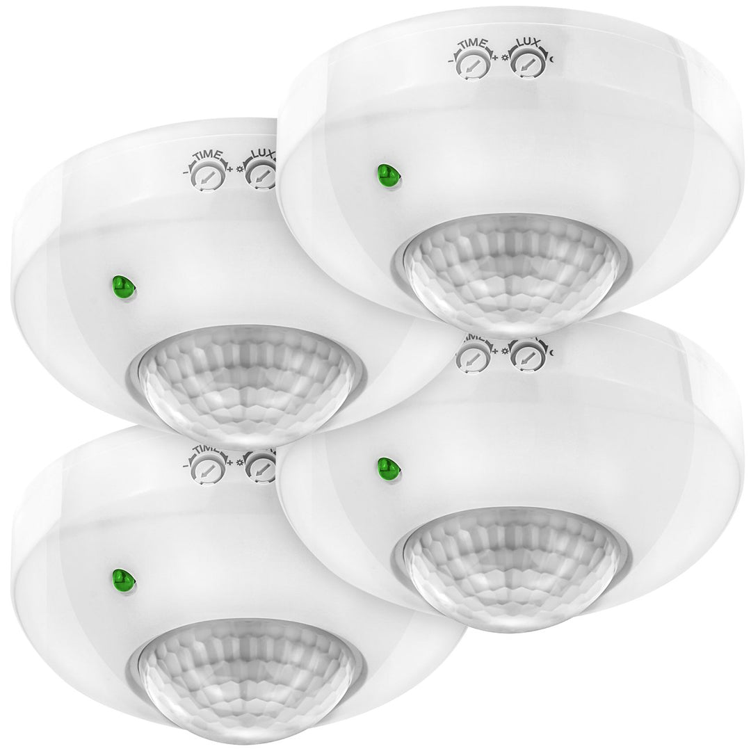 deleyCON 4X Infrarot Bewegungsmelder Aufputz Deckenmontage Innenbereich Lichtsteuerung 360° Arbeitsf