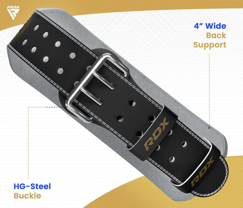 RDX 4” Gewichthebergürtel Leder, 10 Verstellbar Löcher Trainingsgürtel Schnalle, Powerlifiting Fitne