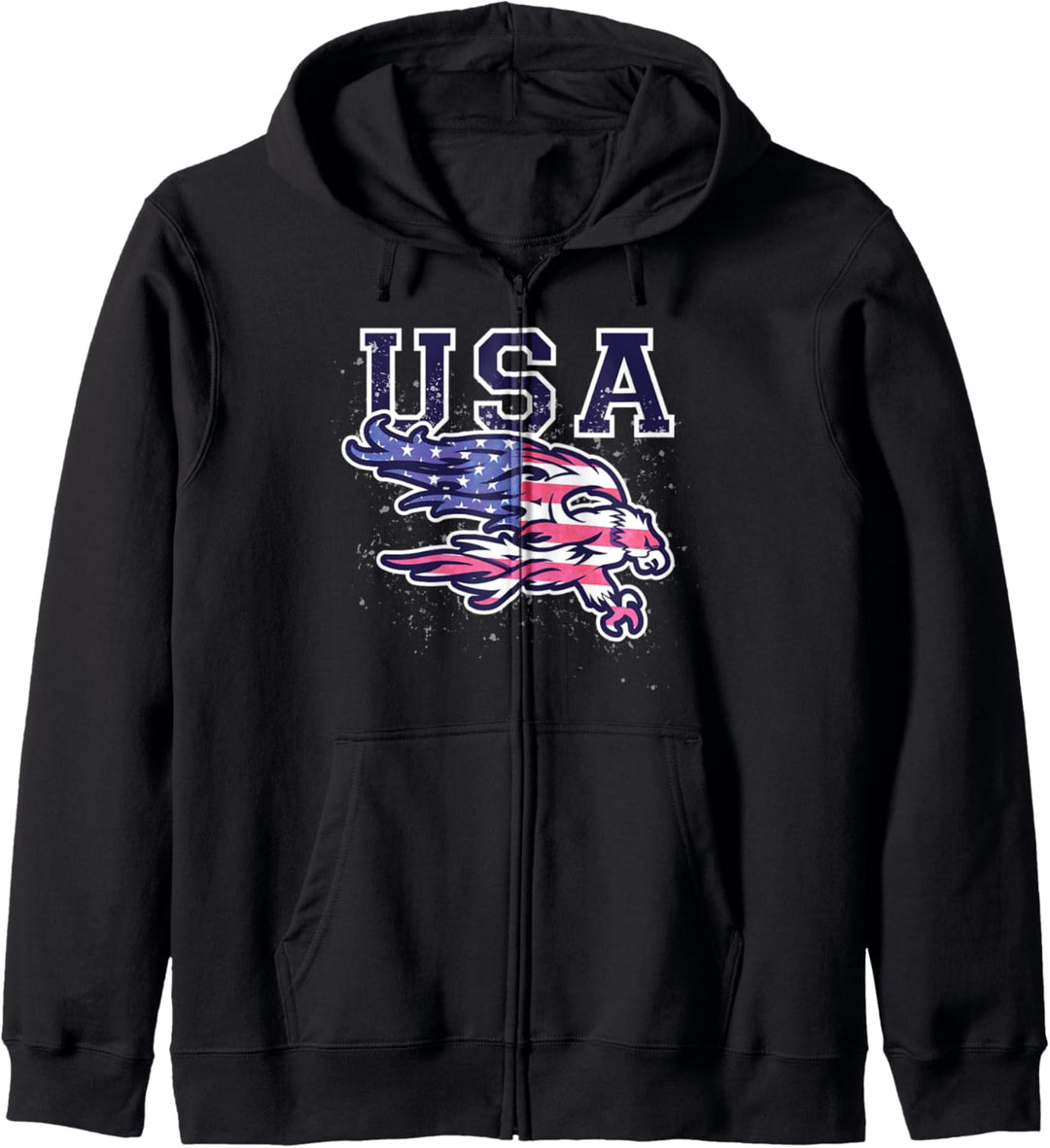 USA Adler Amerikanische Flagge Vintage Patriotisch Sportler Kapuzenjacke