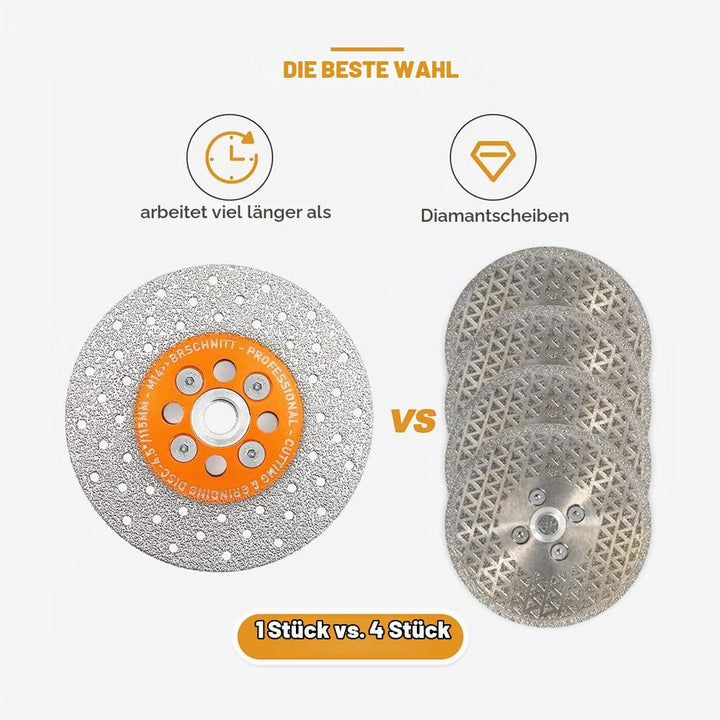 Diamant Trennscheibe 115mm - BRSCHNITT Doppelseitig zum Schneiden und Schleifen Granit Marmor Fliese