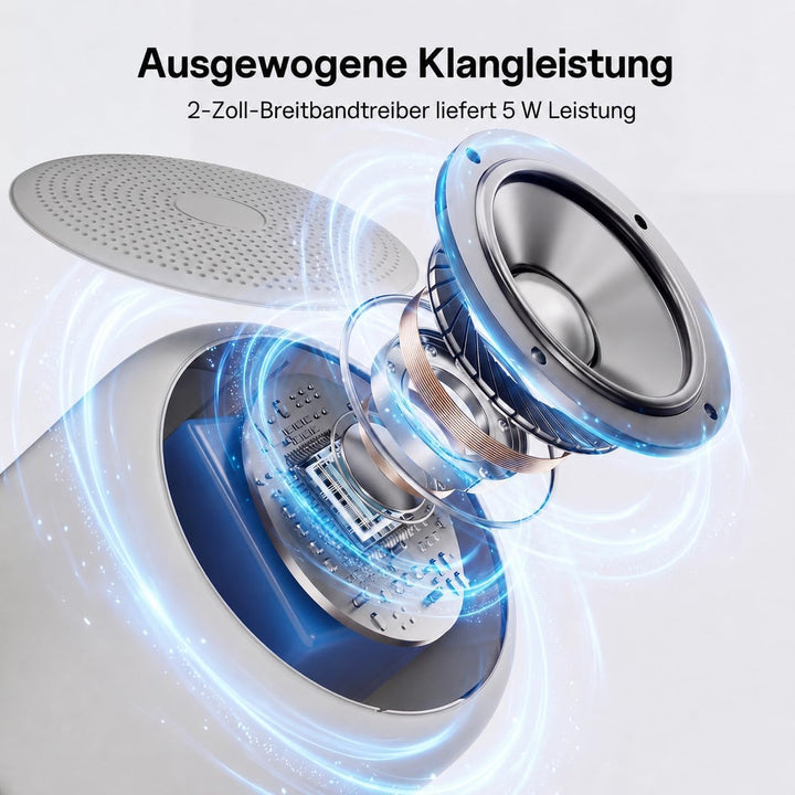Bobtot Tragbarer Bluetooth-Lautsprecher, kabelloser wasserdichter Lautsprecher mit lautem Stereo-Sou