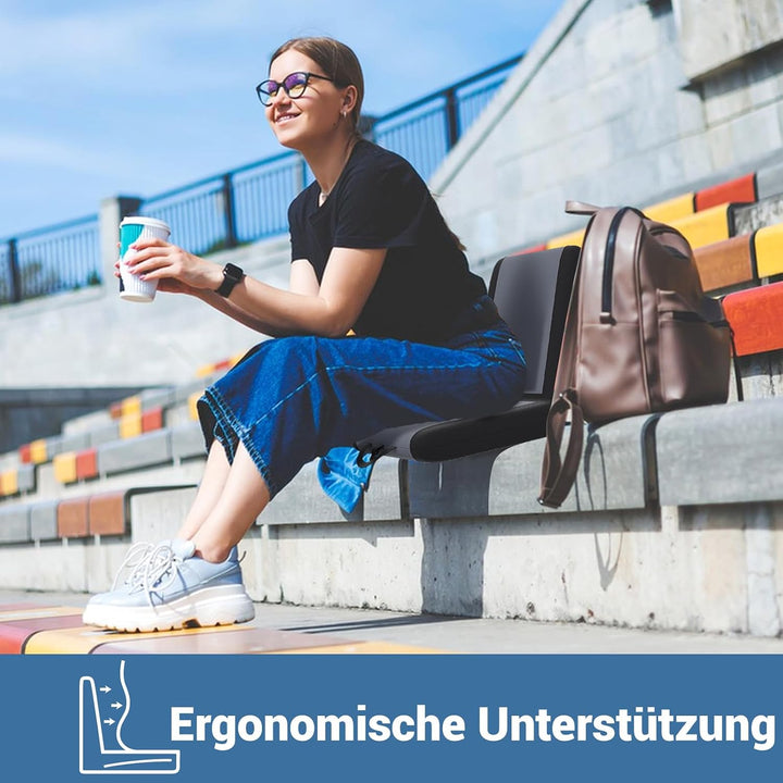 RELAX4LIFE Tragbarer Bodenstuhl, Stadionsitz klappbar, Gepolsterter Bodensessel mit 6-Fach Verstellb