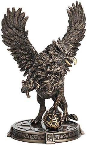 Veronese Design Legendärer Guardian Griffin Keltischer Knoten-Plattform aus Kunstharz, handbemalt, A