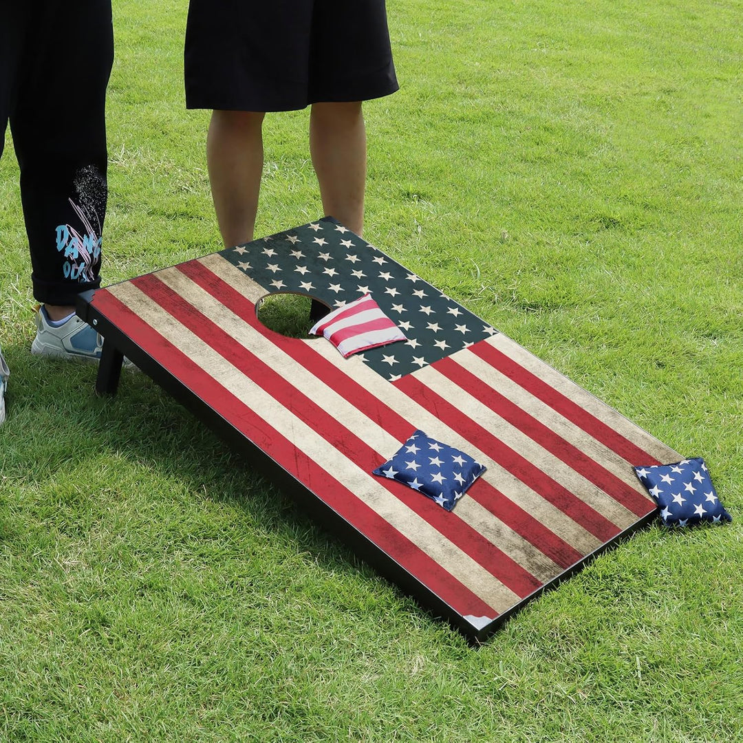 Cornhole Spiel Verordnung Grösse 91cmx60cm, Sackloch Spiel mit Corn Hole Spiel mit 2 Boards, 8 Wurfb