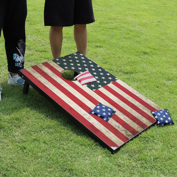 Cornhole Spiel Verordnung Grösse 91cmx60cm, Sackloch Spiel mit Corn Hole Spiel mit 2 Boards, 8 Wurfb