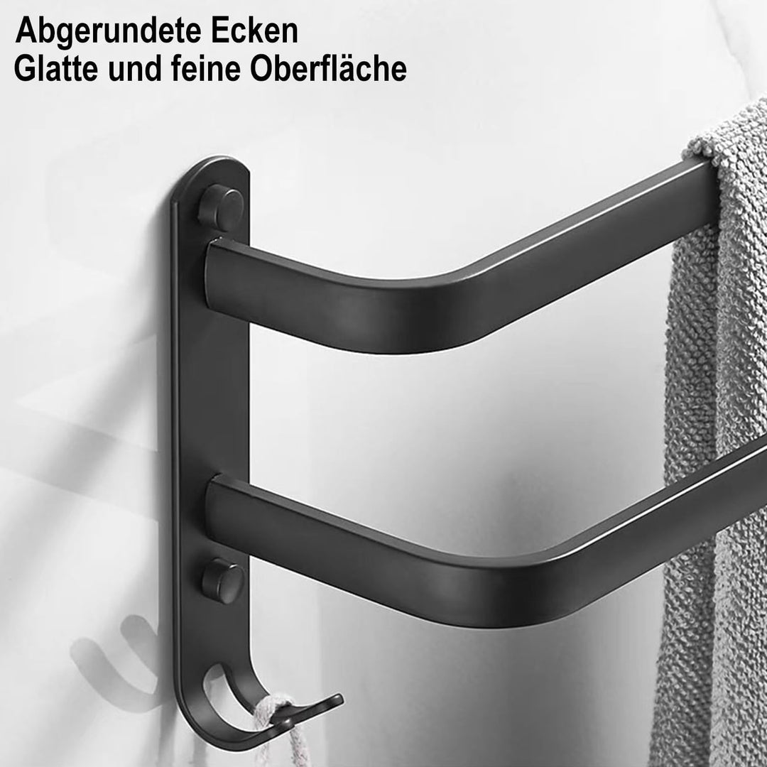 60CM Handtuchhalter Ohne Bohren, Handtuchhalter Schwarz, Handtuchhalter Wand, Handtuchhalter Ohne Bo