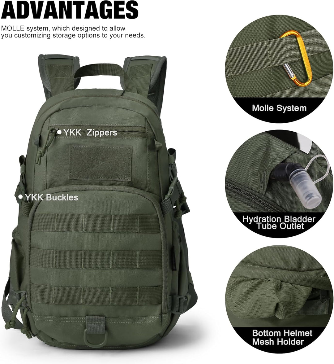 Mardingtop 15L/25L Rucksack Herren Militär Rucksäcke Wanderrucksack für Taktischer Fahrrad Wandern S