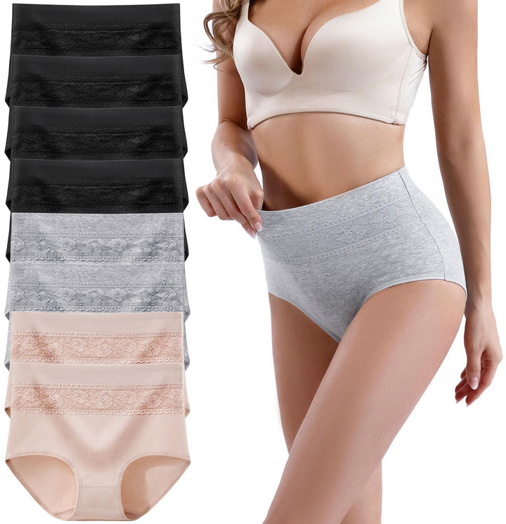 Xaanelr Damen Unterhosen Hipsters Stretch Baumwolle Hohe Taille Slips Weich Unterwäsche für Frauen M