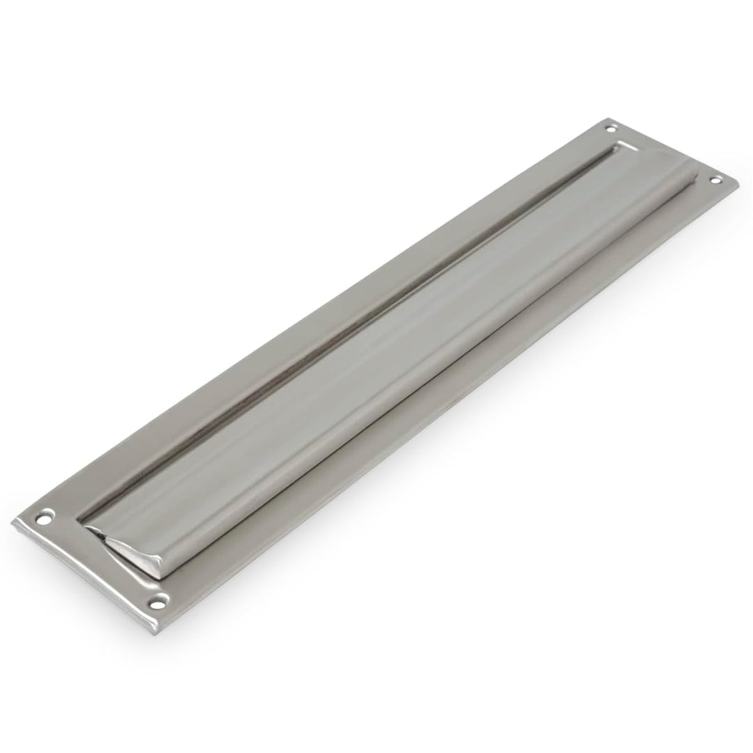 Amig - Briefkastenschlitz Edelstahl Silber Mod. 2 - Klappe für Wände oder Türen - Briefsammler mit E