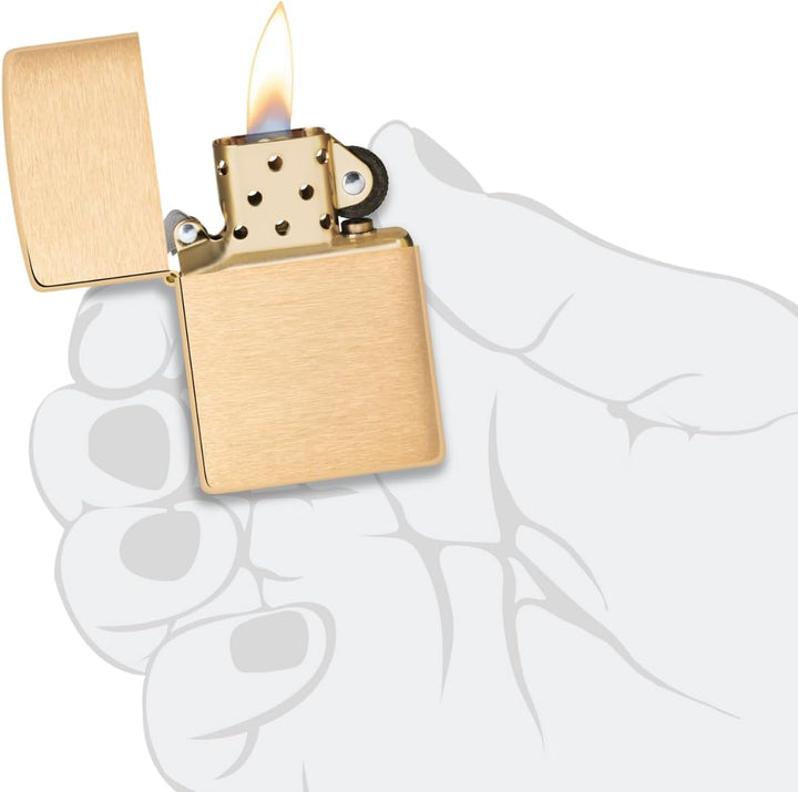 Zippo 204B Messing, 1 x 3,5 x 5,5 cm Brushed Brass, Brushed Brass