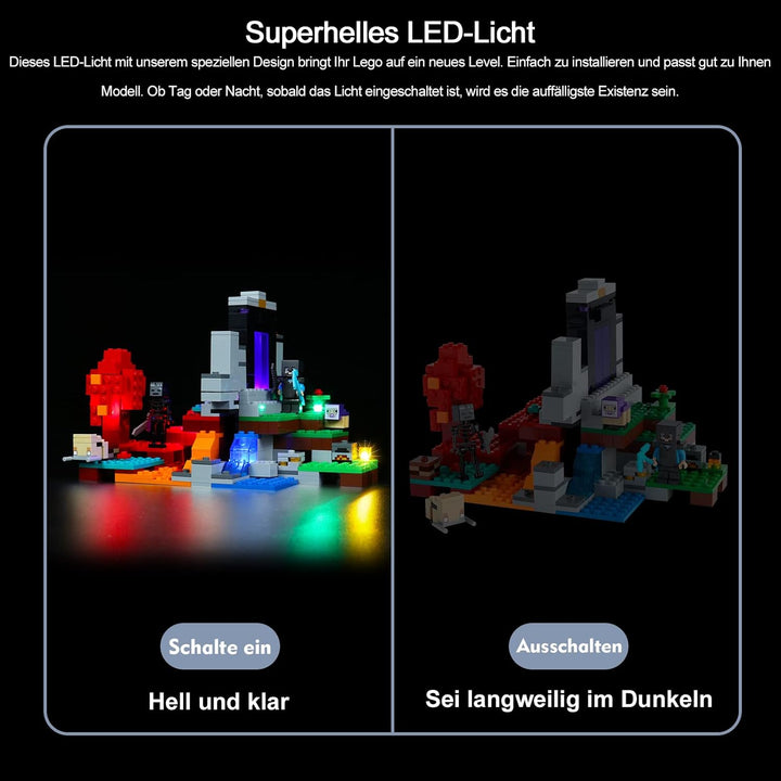 Led Licht Set für Lego 21172 Minecraft Das zerstörte Portal Minecraft Spielzeug Set (Kein Lego-Model