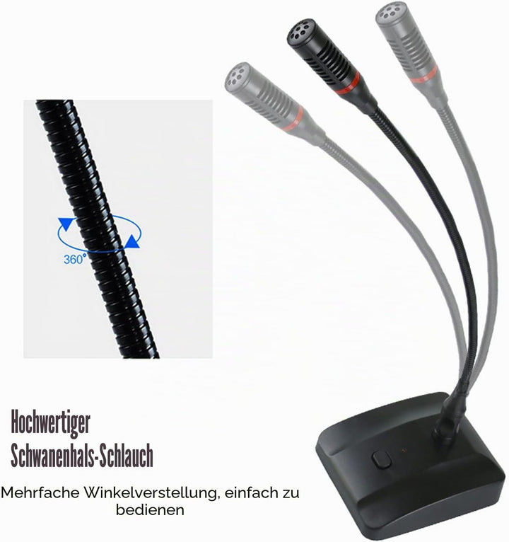 Desktop-Schwanenhals-Kondensatormikrofon, Schnurgebundenes Sprachkondensatormikrofon Zur Tischmontag
