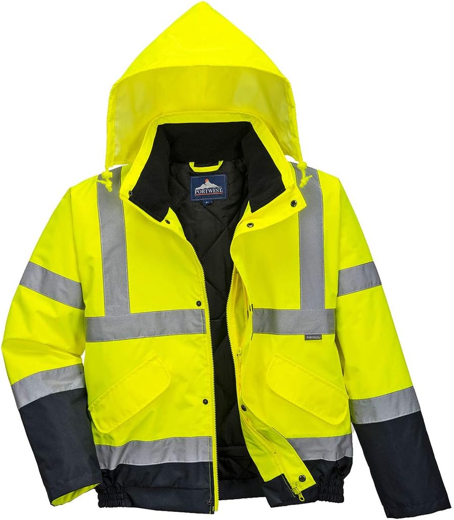 Portwest Herren Hi-vis Bomber Jacke (1er Pack) XL Gelb, XL Gelb
