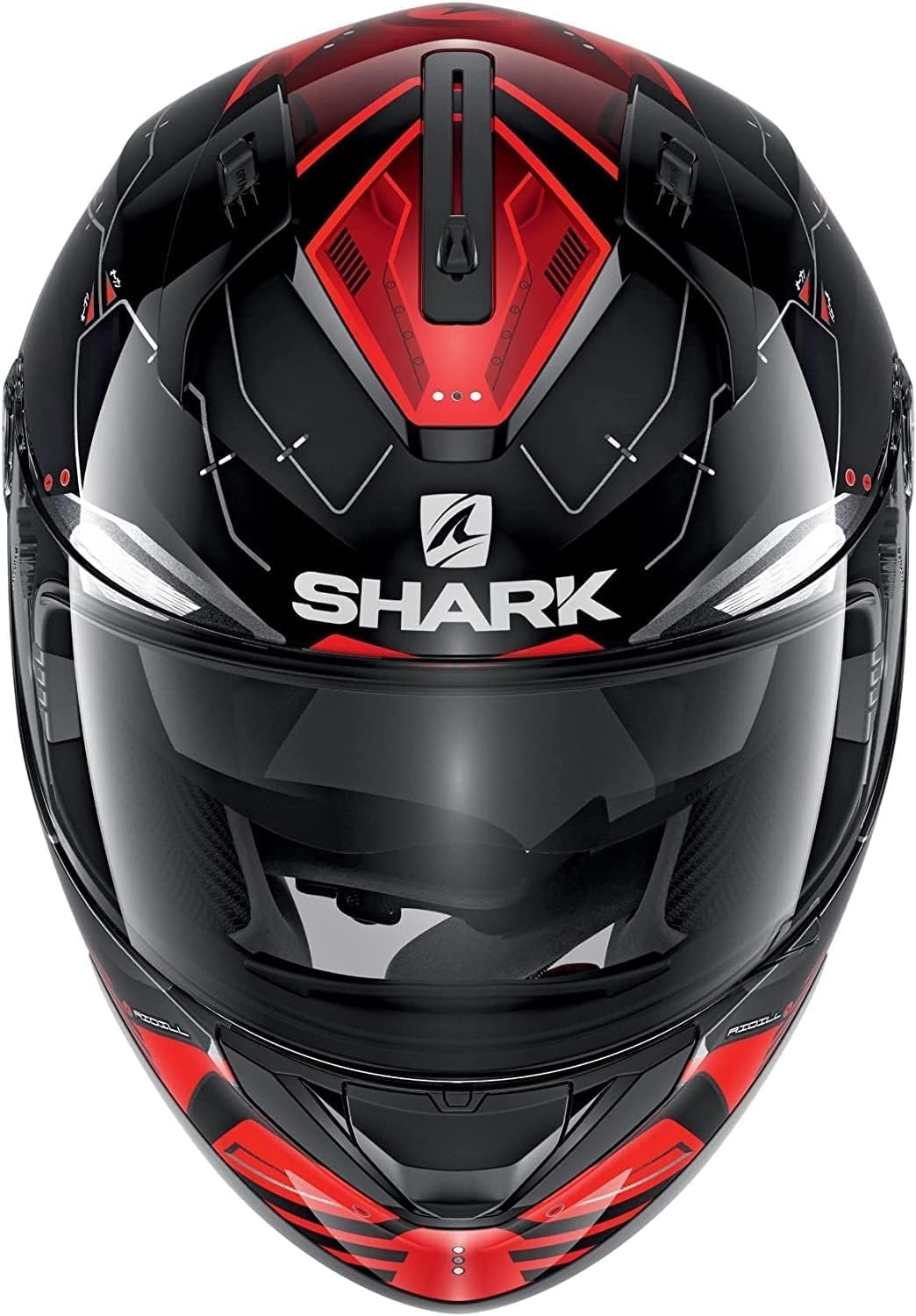 Shark Integralhelm RIDILL MECCA HE0537 KRS schwarz rot Sonnenblende Motorradhelm Schwarz/Rot XS, Sch