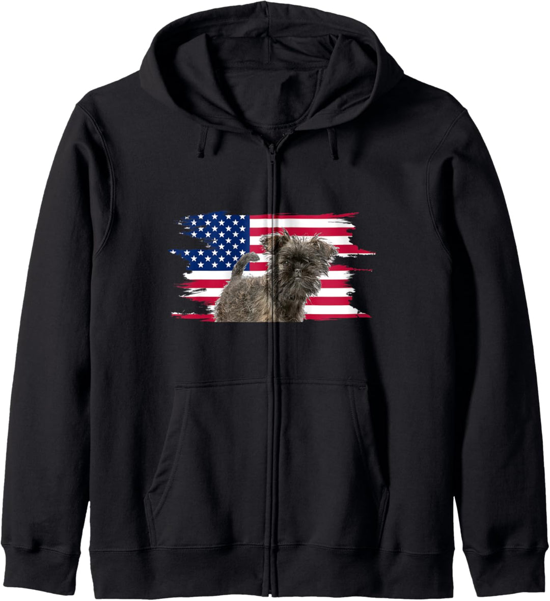 American Flag Dog Affenpinscher Kapuzenjacke