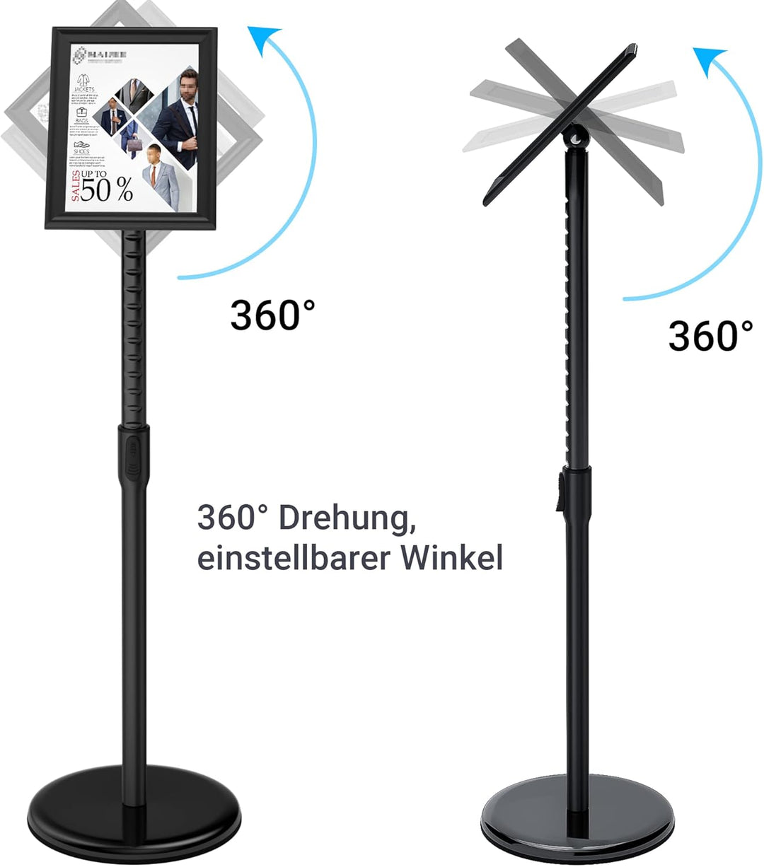 Infoständer DIN A4 210x297mm Höhenverstellbar Edelstahl informationsständer Aufsteller Kundenstopper