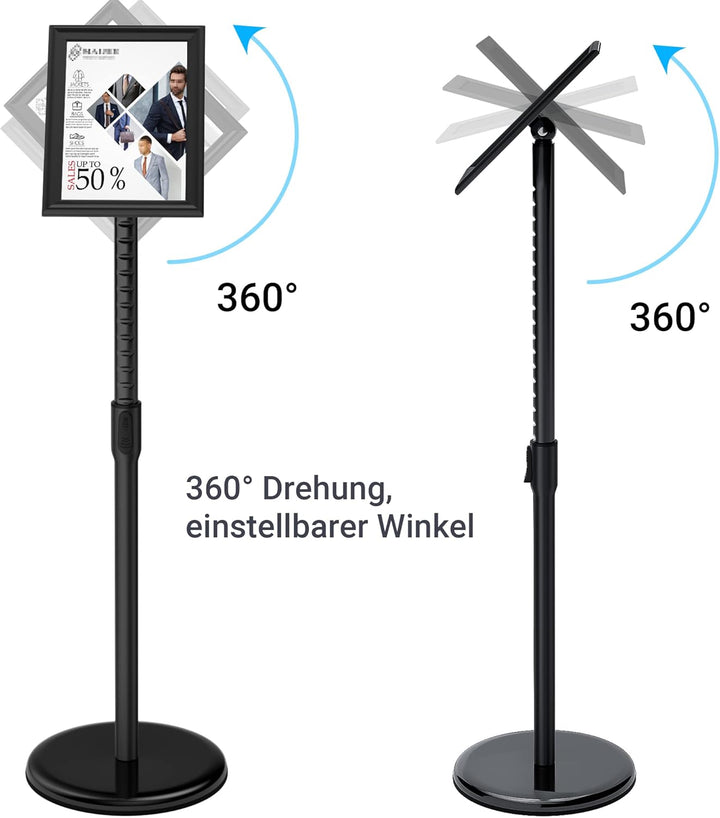 Infoständer DIN A4 210x297mm Höhenverstellbar Edelstahl informationsständer Aufsteller Kundenstopper