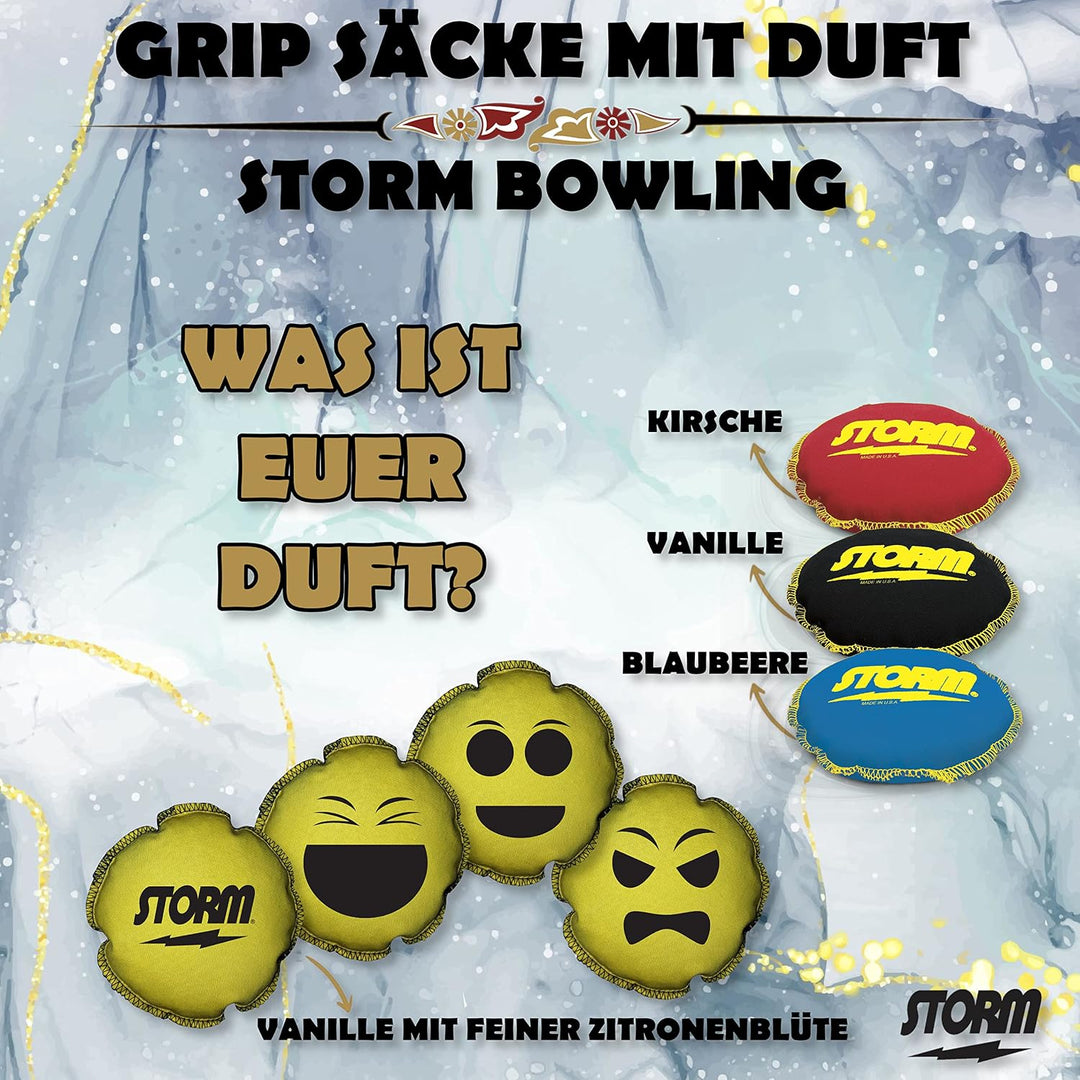EMAX | Bowling-Zubehör - Storm Grip Bag | Grip Sack mit Duft | Rosinbag - Grip Ball Stormoji Blau -