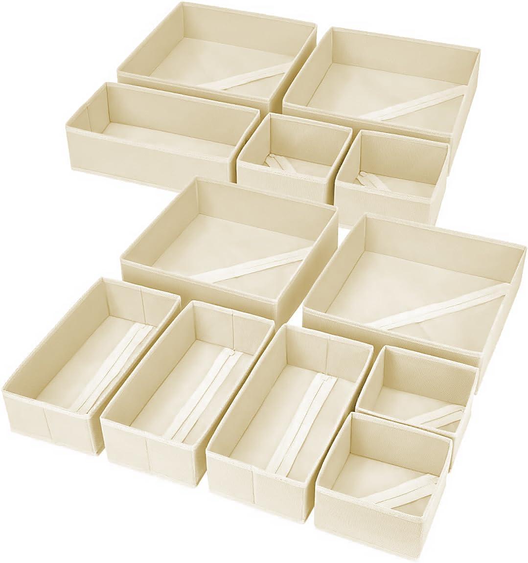 12 Stück Schrank Organizer Schubladen Organizer, Faltbare Aufbewahrungsbox Stoff, Unterwäsche Organi