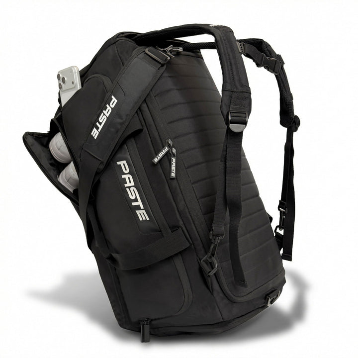 PASTE® - Premium Sporttasche 63L mit Rucksackfunktion und Kühlfunktion, Schuhfach & Nassfach Schwarz