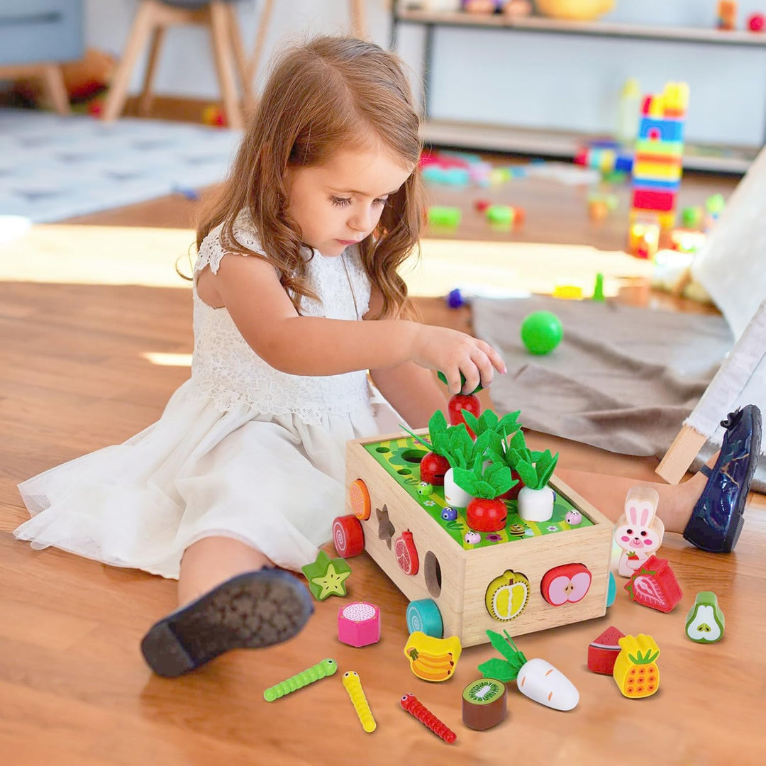 Kinder Montessori Spielzeug ab 1 2 3 Jahr | 7-in-1 Holzspielzeug 2 Jahre | Steckspiel Sortierspiel H