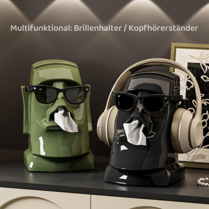 Stylische Skulpturen-Taschentuchbox aus hochwertigem ABS-Kunststoff – praktischer 3-in-1-Organizer f