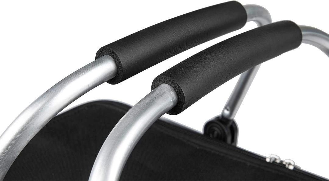 ONVAYA® Einkaufskorb faltbar mit Kühlfunktion | schwarz/gelb/blau | Faltkorb mit Deckel | Isolierkor