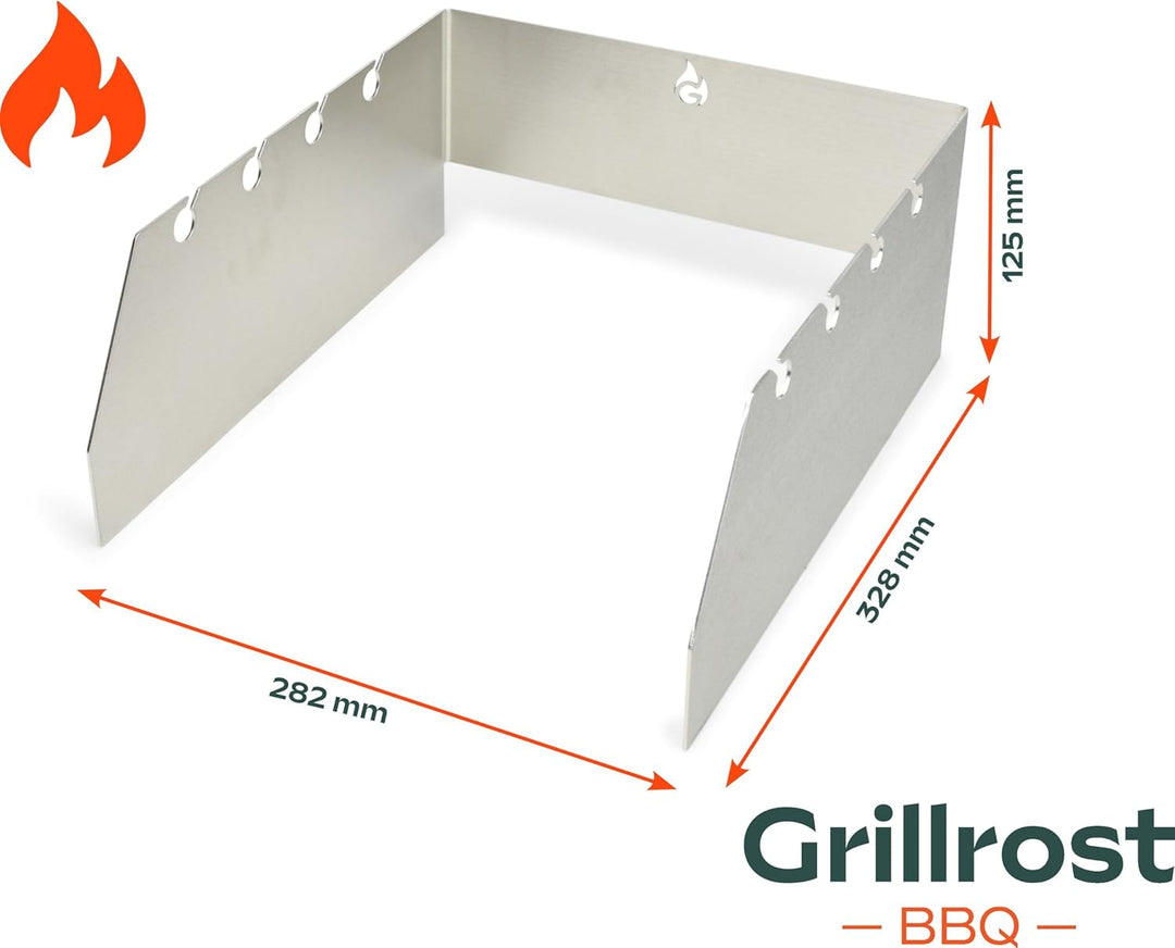 Grillrost.com Das Original Edelstahl Windschutz und Spiesshalter | für alle Broil King Imperial/Rega