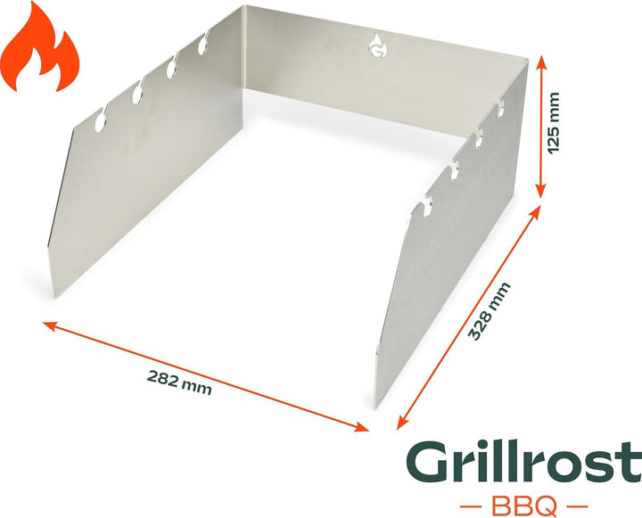 Grillrost.com Das Original Edelstahl Windschutz und Spiesshalter | für alle Broil King Imperial/Rega
