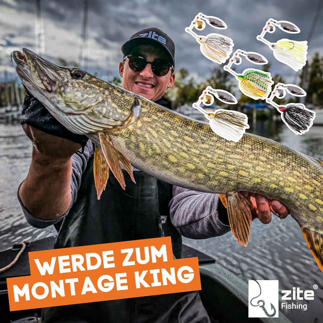 Zite Fishing Inzite Rotator Spinnerbait Set | 5 STK Spinnköder Zander, Barsch, Hecht 10g, 16g, 21g |