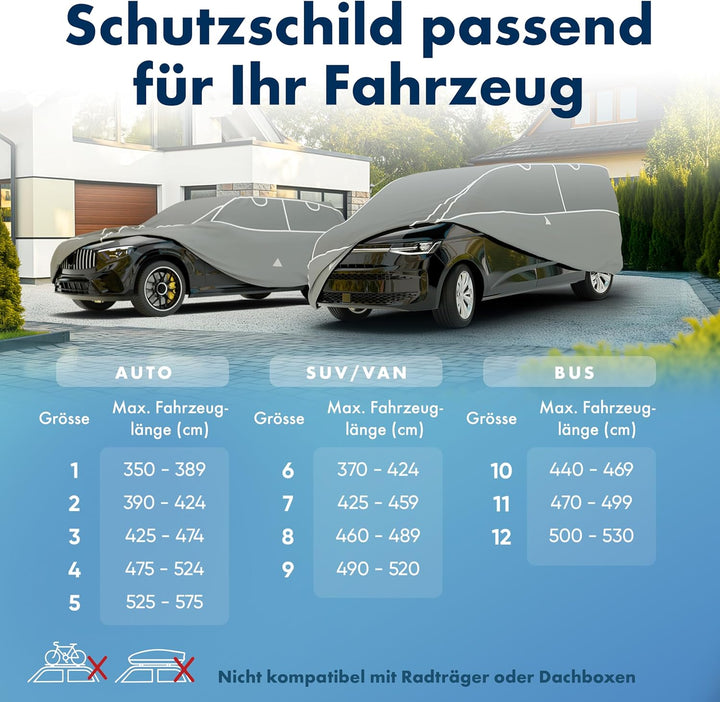WALSER Premium Hagelschutz Abdeckplane Auto, Auszeichnung Sehr Gut* Hagelschutzplane, TÜV geprüfte*