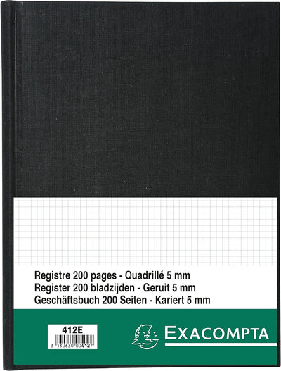 Exacompta 412E Geschäftsbuch DIN A4 kariert 110 g/qm, 200 Blatt