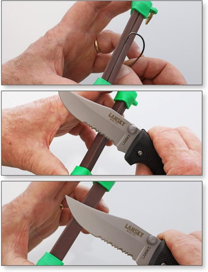 Lansky Unisex – Erwachsene, Messerschärfer, Multi-Sharpener, Wetzstab, Wetzstahl, Wellenschliff, Meh