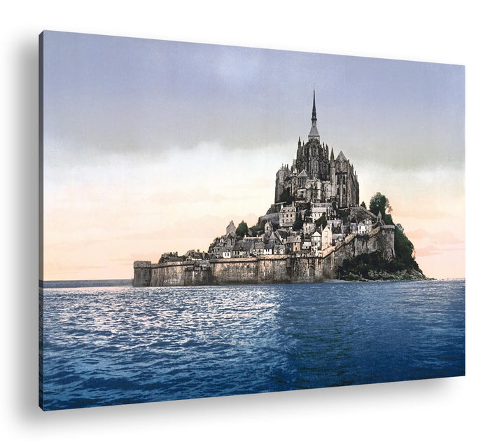deyoli Küste von Mont St Michel Format: 100x70 als Leinwandbild, Motiv fertig gerahmt auf Echtholzra