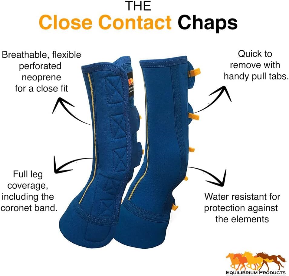Equilibrium Technologies, Equilibrium Equi Close Contact Chaps, Grösse L, Farbe:Blau Unisex Erwachse